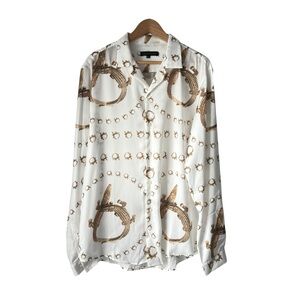 Hermano White Gold Aligator Silk Shirt